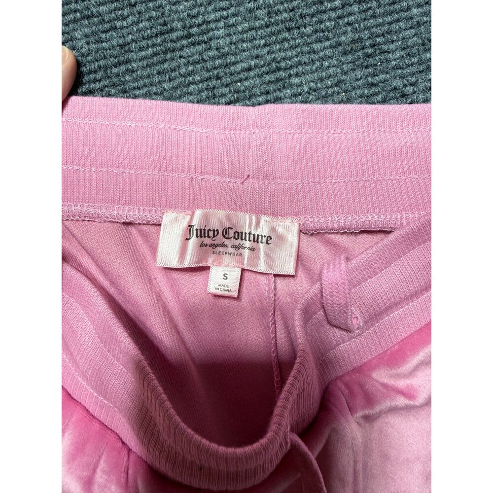 Juicy Couture NWT Pink Velour Pajama Pants Rhinestone Bling Logo Back Small - Picture 4 of 11